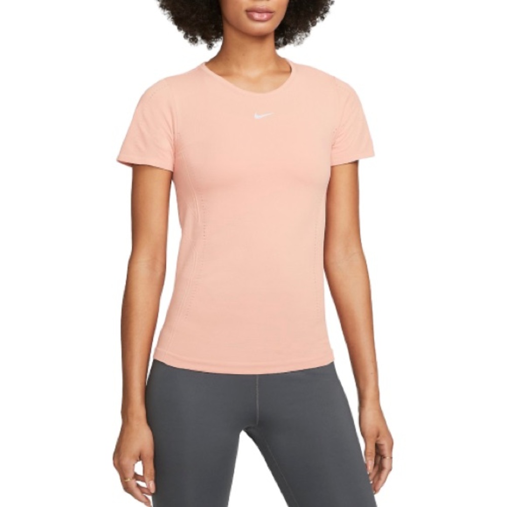 Nike Women's Dri-FIT ADV Aura Slim-Fit T-Shirt, Orange